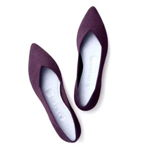 ROTHYS Merino Wool Aubergine The Point Flats Retired Purple Size 7.5
